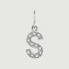 Conectores-Aristocrazy Charm De Plata 925 Y Topacios Blancos Inicial S