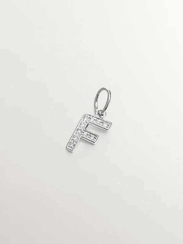 Charms De Letras-Aristocrazy Charm De Plata 925 Y Topacios Blancos Inicial F