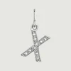 Charms De Letras-Aristocrazy Charm De Plata 925 Y Topacios Blancos Inicial X