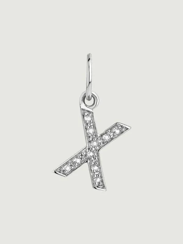 Charms De Letras-Aristocrazy Charm De Plata 925 Y Topacios Blancos Inicial X