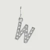 Charms De Letras-Aristocrazy Charm De Plata 925 Y Topacios Blancos Inicial W