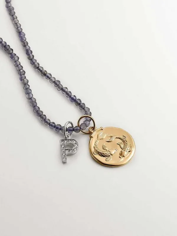 Charms De Letras-Aristocrazy Charm De Plata 925 Y Topacios Blancos Inicial P