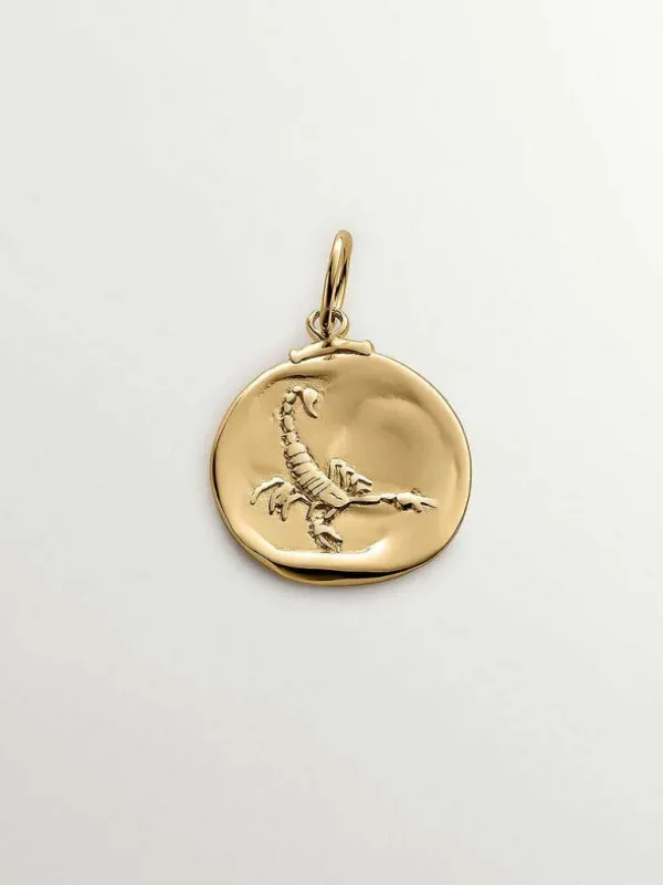 Charms De Horóscopo-Aristocrazy Charm Escorpio De Plata 925 Banada En Oro Amarillo De 18K