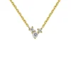 Collares De Plata-Aristocrazy Colgante De Oro Amarillo De 9K Con Tres Diamantes