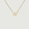 Collares De Oro-Aristocrazy Colgante De Oro Amarillo De 9K Con Corazones Entrelazados