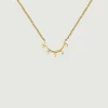 Collares De Plata-Aristocrazy Colgante De Plata 925 Banada En Oro Amarillo De 18K Con Arco De Estrellas