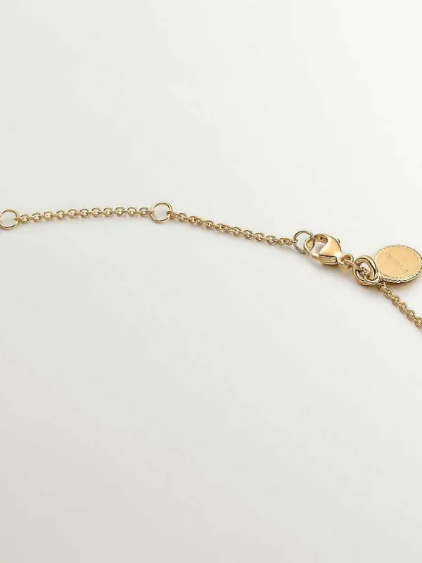 Collares De Plata-Aristocrazy Colgante De Plata 925 Banada En Oro Amarillo De 18K Con Cruz Pequena Y Espinelas