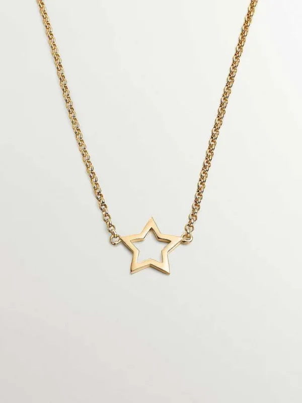 Collares De Plata-Aristocrazy Colgante De Plata 925 Banada En Oro Amarillo De 18K Con Estrella