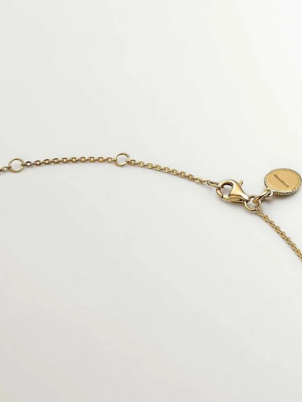 Collares De Plata-Aristocrazy Colgante De Plata 925 Banada En Oro Amarillo De 18K Con Cuarzo Blanco