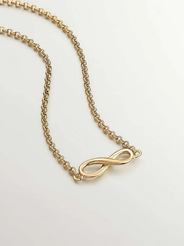 Collares De Plata-Aristocrazy Colgante De Plata 925 Banada En Oro Amarillo De 18K Con Infinito