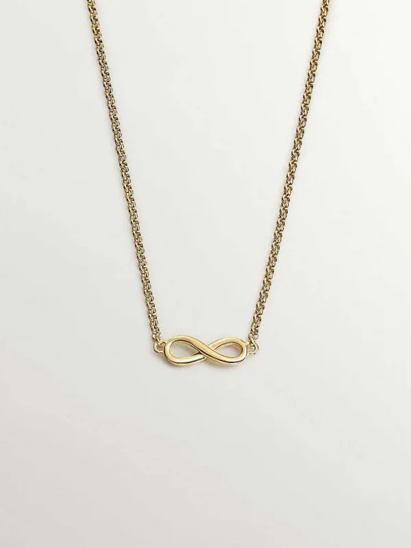 Collares De Plata-Aristocrazy Colgante De Plata 925 Banada En Oro Amarillo De 18K Con Infinito