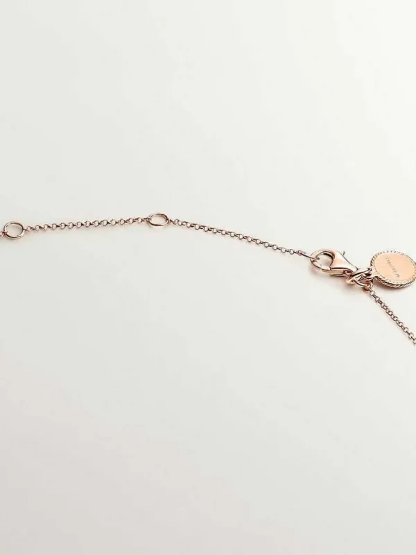 Collares De Plata-Aristocrazy Colgante De Plata 925 Banada En Oro Rosa De 18K Con Topacios Azul London Y Blancos