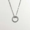 Collares De Plata-Aristocrazy Colgante De Plata 925 Con Circulo De Topacios Blancos