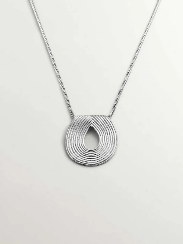 Collares De Plata-Aristocrazy Colgante Ovalado De Plata 925 Con Relieve