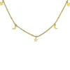 Collares De Plata-Aristocrazy Collar De Plata 925 Banada En Oro Amarillo De 18K Con Estrellas Y Lunas