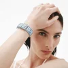 Correas Apple Watch-Aristocrazy Correa Para Apple Watch De Cuero Azul Con Estampado De Ying Yang