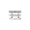 Pendientes Por Unidad-Aristocrazy Earcuff De Plata 925 Con Relieve Y Topacios Blancos