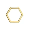 Pendientes Por Unidad-Aristocrazy Pendiente Individual De Aro De Oro Amarillo De 9K Con Forma Hexagonal