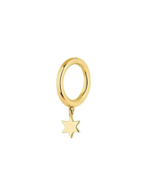 Pendientes Por Unidad-Aristocrazy Pendiente Individual De Aro Pequeno De Oro Amarillo De 9K Con Estrella