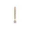 Pendientes Y Piercings Con Diamantes-Aristocrazy Pendiente Individual De Aro Pequeno De Oro Amarillo De 18K Con Diamantes