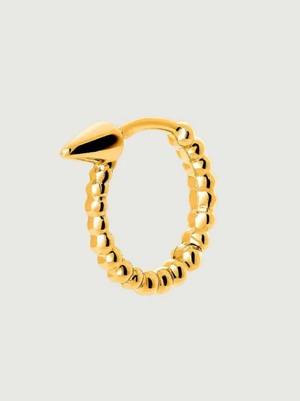 Pendientes Por Unidad-Aristocrazy Pendiente Individual De Aro Pequeno De Oro Amarillo De 9K Con Esferas Y Pincho