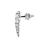 Piercings De Oro-Aristocrazy Pendiente Individual De Oro Blanco De 9K Con Diamantes