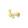 Piercings De Oro-Aristocrazy Pendiente Individual De Oro Amarillo De 9K Con Estrellas