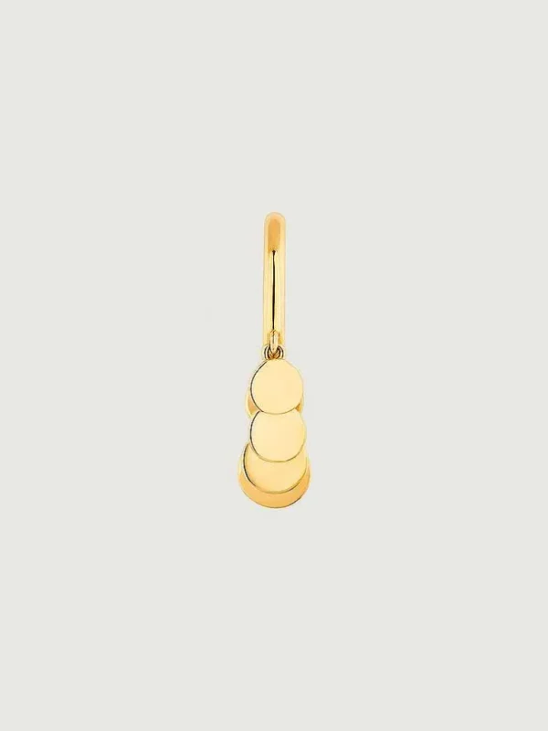 Pendientes Por Unidad-Aristocrazy Pendiente Individual De Oro Amarillo De 9K Con Esferas Colgando