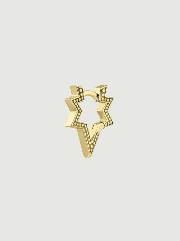 Pendientes Por Unidad-Aristocrazy Pendiente Individual De Oro Amarillo De 9K Con Forma De Estrella