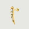 Pendientes Y Piercings Con Diamantes-Aristocrazy Pendiente Individual De Oro Amarillo De 18K Con Diamantes