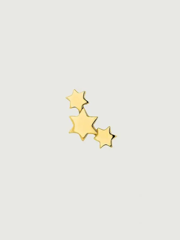 Piercings De Oro-Aristocrazy Pendiente Individual De Oro Amarillo De 9K Con Estrellas