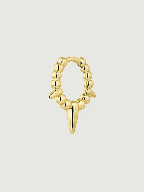 Pendientes Por Unidad-Aristocrazy Pendiente Individual De Oro Amarillo De 9K Con Bolitas Y Pinchos