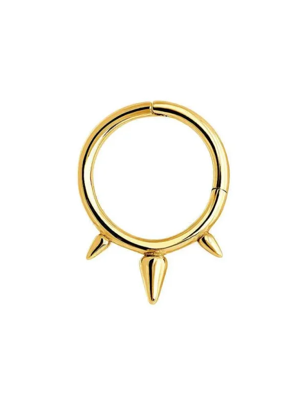 Pendientes Por Unidad-Aristocrazy Pendiente Individual De Plata 925 Banada En Oro Amarillo De 9K Con Pinchos