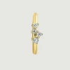 Pendientes Y Piercings Con Diamantes-Aristocrazy Pendiente Individual Pequeno De Aro De Oro Amarillo De 18K Con Diamantes