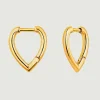 Pendientes De Plata-Aristocrazy Pendientes Con Forma De Gota De Plata 925 Banada En Oro Amarillo De 18K