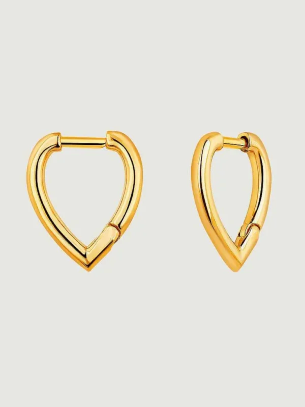 Pendientes De Plata-Aristocrazy Pendientes Con Forma De Gota De Plata 925 Banada En Oro Amarillo De 18K