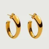 Pendientes De Plata-Aristocrazy Pendientes De Aro Grandes Y Gruesos De Plata 925 Banada En Oro Amarillo De 18K Con Forma Ovalada