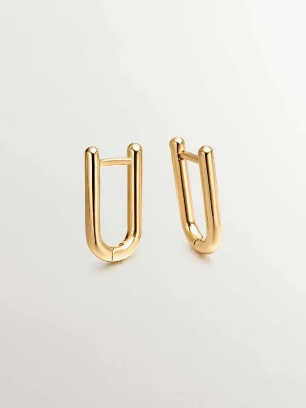 Pendientes De Plata-Aristocrazy Pendientes De Aro Largo De Plata 925 Banada En Oro Amarillo De 18K