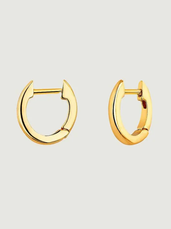 Pendientes De Plata-Aristocrazy Pendientes De Aro Pequenos De Plata 925 Banada En Oro Amarillo De 18K