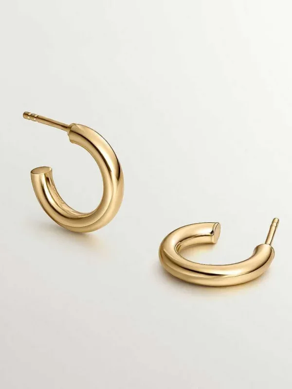 Pendientes De Aro-Aristocrazy Pendientes De Aro Pequenos De Plata 925 Banada En Oro Amarillo De 18K