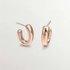 Pendientes De Plata-Aristocrazy Pendientes De Aro Pequenos Ovalados De Plata 925 Banada En Oro Rosa De 18K