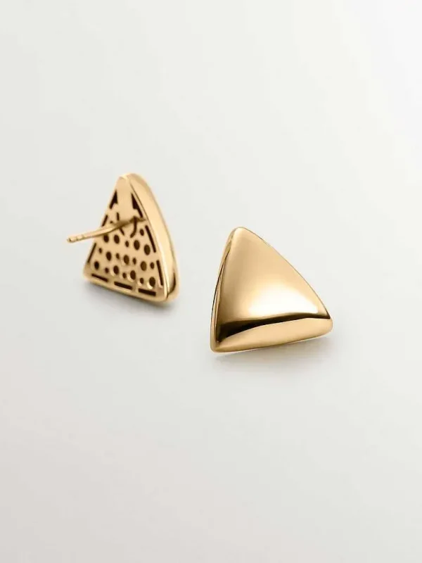 Pendientes De Plata-Aristocrazy Pendientes De Plata 925 Banada En Oro Amarillo De 18K Con Forma Triangular