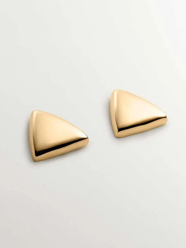 Pendientes De Plata-Aristocrazy Pendientes De Plata 925 Banada En Oro Amarillo De 18K Con Forma Triangular