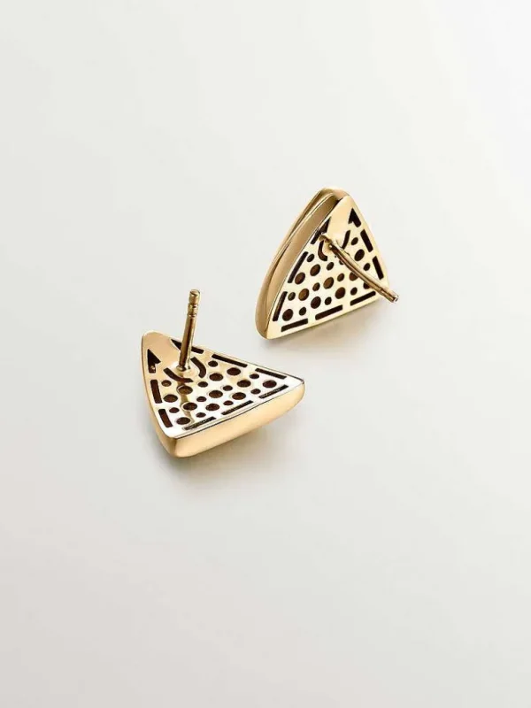 Pendientes De Plata-Aristocrazy Pendientes De Plata 925 Banada En Oro Amarillo De 18K Con Forma Triangular