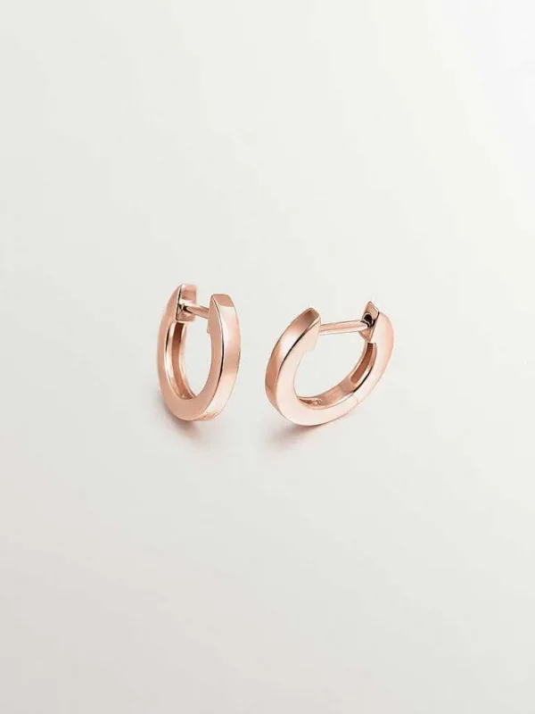 Pendientes De Plata-Aristocrazy Pendientes Pequenos De Aro De Plata 925 Banada En Oro Rosa De 18K