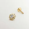 Piercings Con Diamantes-Aristocrazy Piercing Chaton De Oro Amarillo De 18K Con Diamante