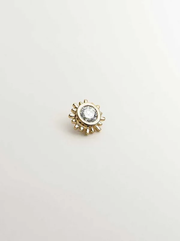 Piercings Con Diamantes-Aristocrazy Piercing Chaton De Oro Amarillo De 18K Con Diamante