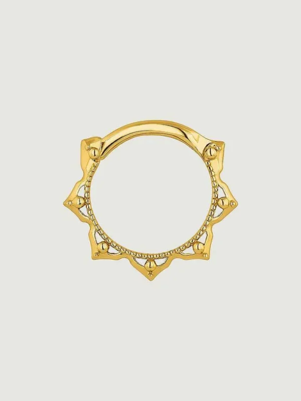 Piercings De Oro-Aristocrazy Piercing Daith De Aro De Oro Amarillo De 18K Con Pinchos