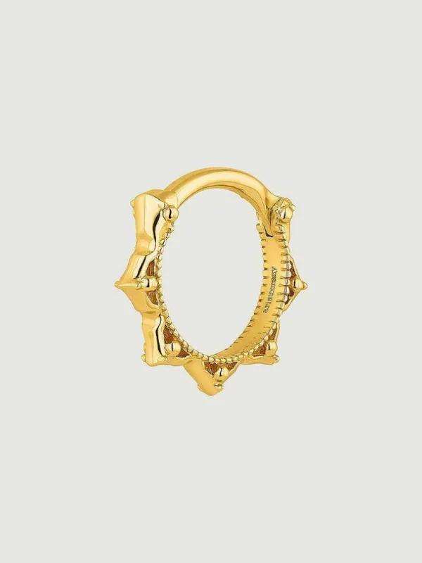 Piercings De Oro-Aristocrazy Piercing Daith De Aro De Oro Amarillo De 18K Con Pinchos