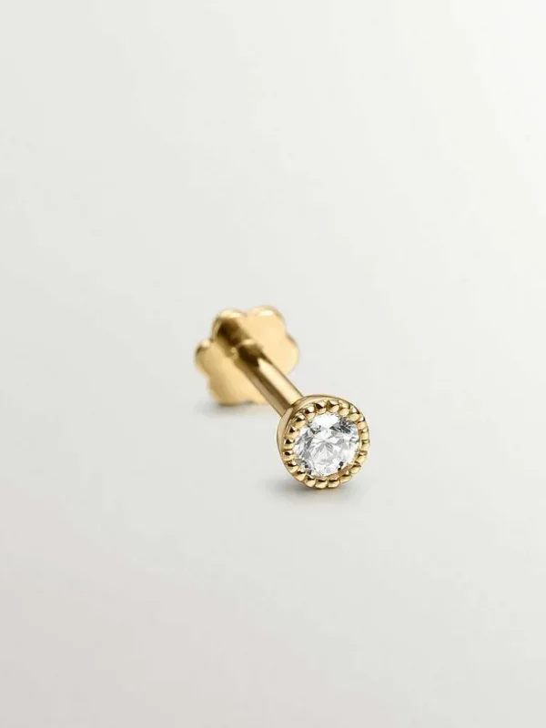 Piercings Con Diamantes-Aristocrazy Piercing De Oro Amarillo De 18K Con Diamante 0,048 Cts